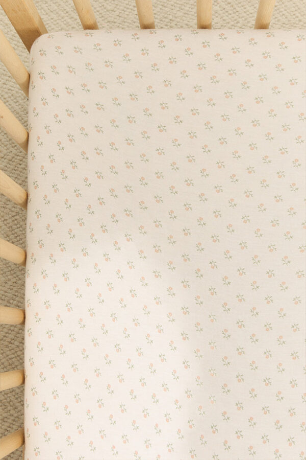 Blush Floret Crib Sheet