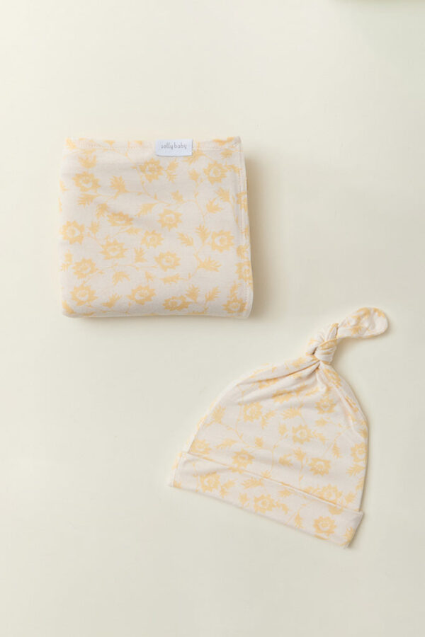 Buttercup Swaddle + Hat Set
