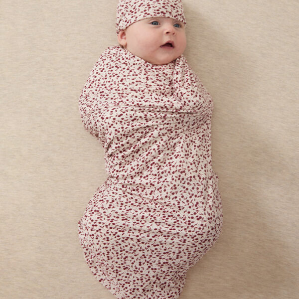 Cherry Swaddle + Hat Set