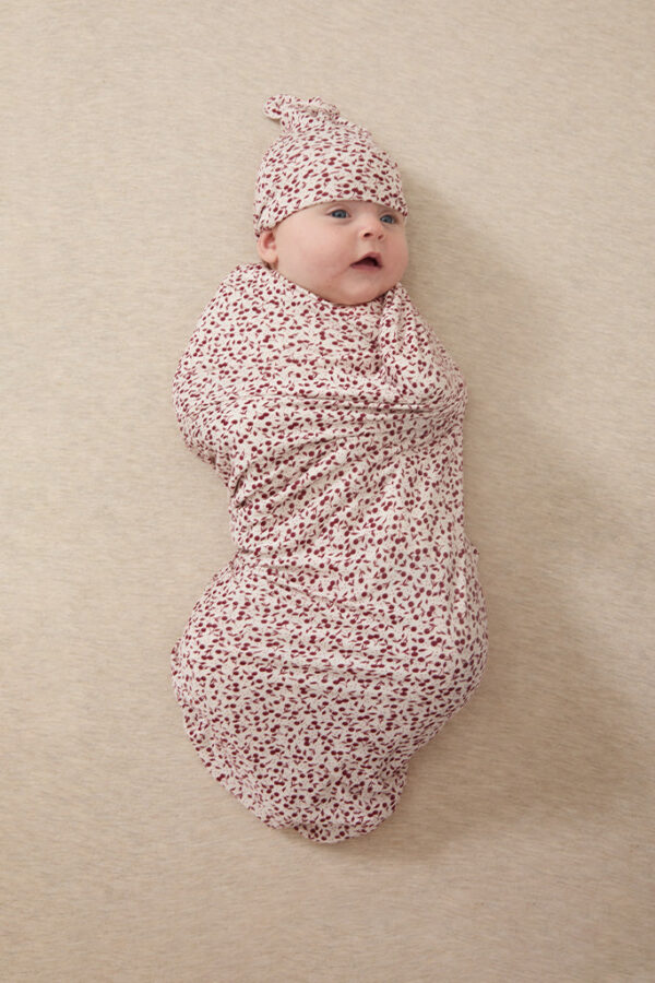 Cherry Swaddle + Hat Set