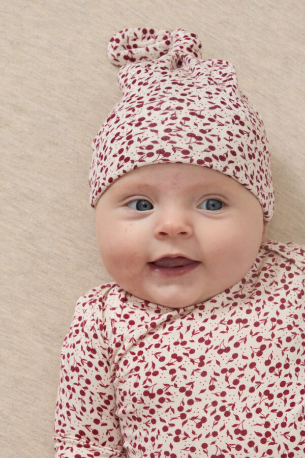 Cherry Swaddle + Hat Set