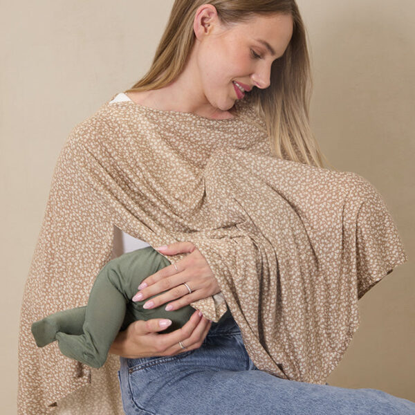 Cream Floral Nursing Cover